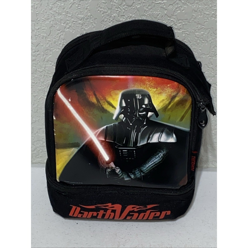 Vintage Thermos Star Wars Darth Vader Insulated Lunch Bag Soft Cooler Black 2005